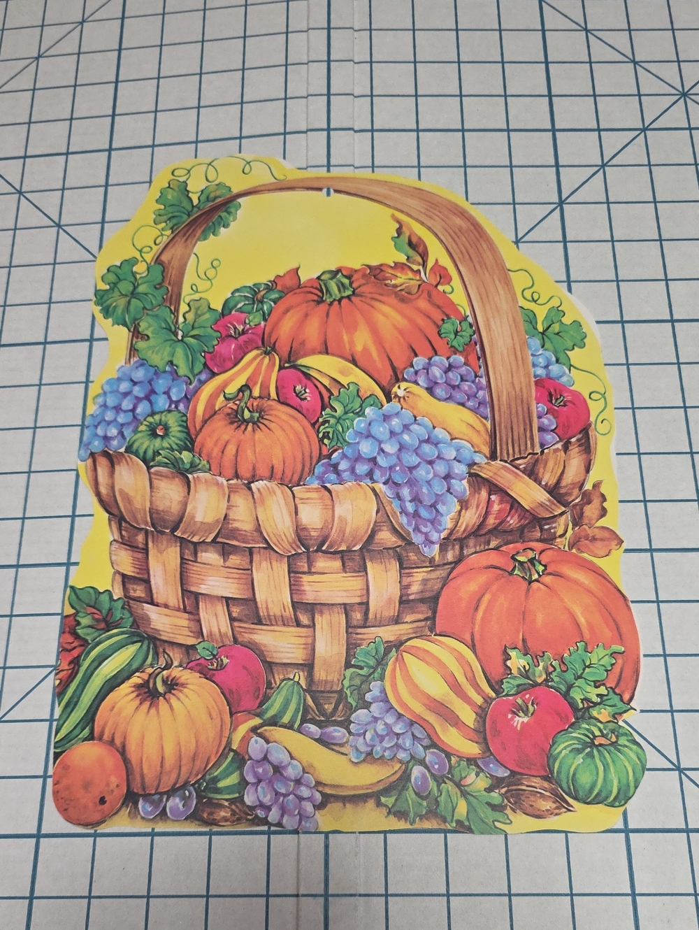 Autumn Harvest Basket Decorative Die-Cut - Double-sided 10.25" W X 14.4" T